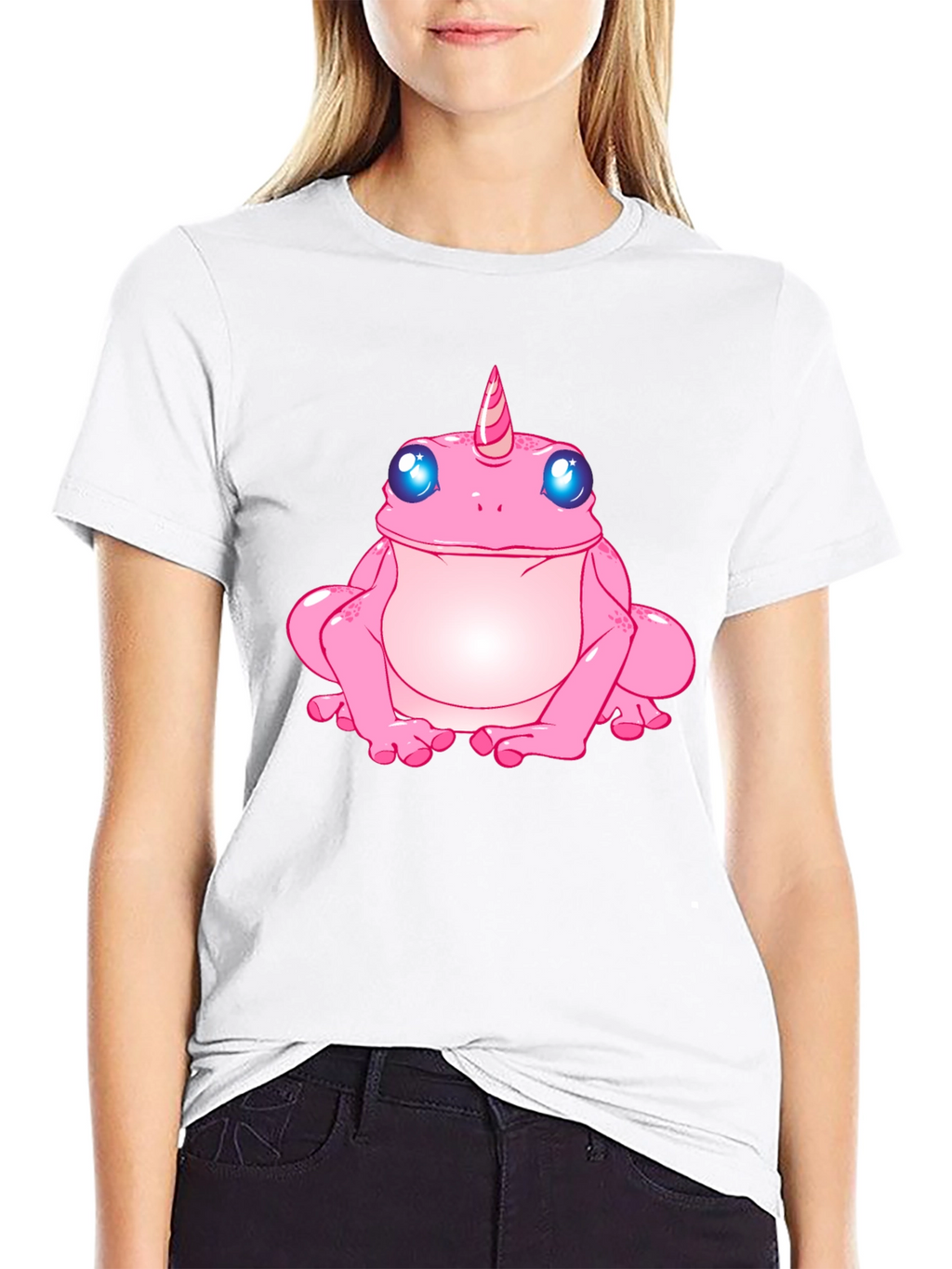 Unicorn Frog Graphic T-Shirt - Black