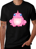 Unicorn Frog Graphic T-Shirt - Black