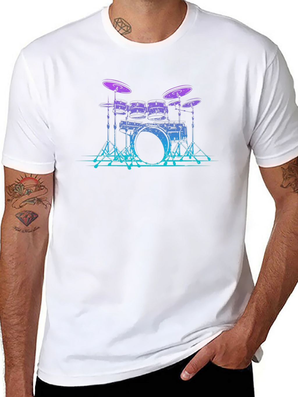 Drum Set Graphic Tee - Cool Musician Style