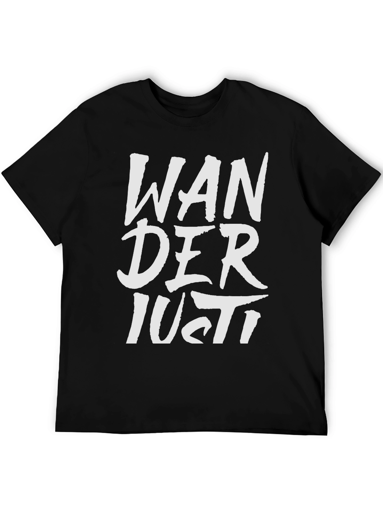 Wanderlust Graphic Tee - Black Cotton T-Shirt
