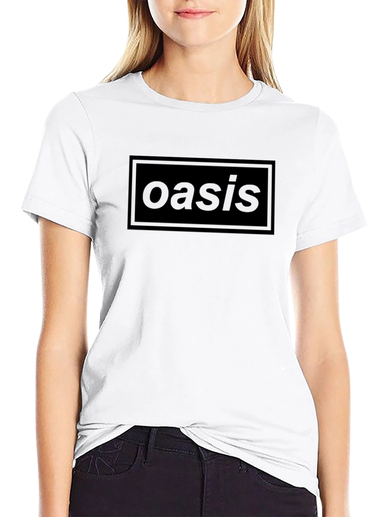 Oasis Black T-Shirt Band Logo
