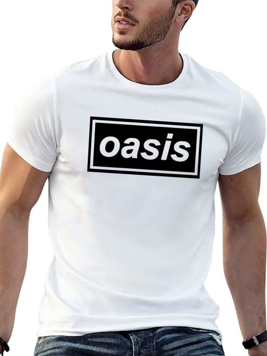 Oasis Black T-Shirt Band Logo