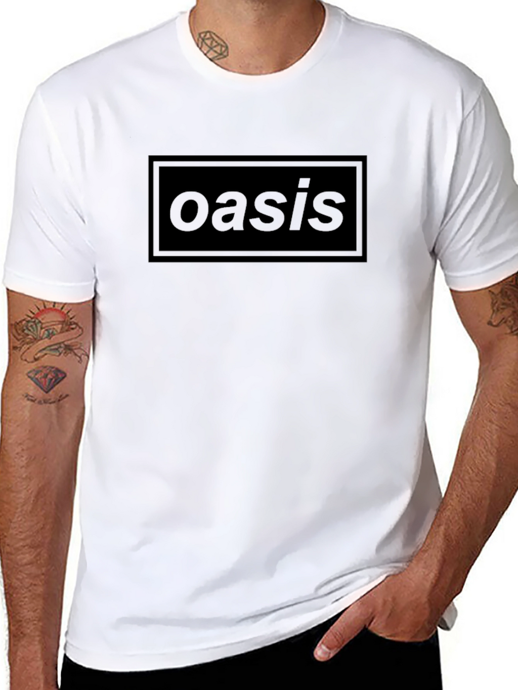 Oasis Black T-Shirt Band Logo