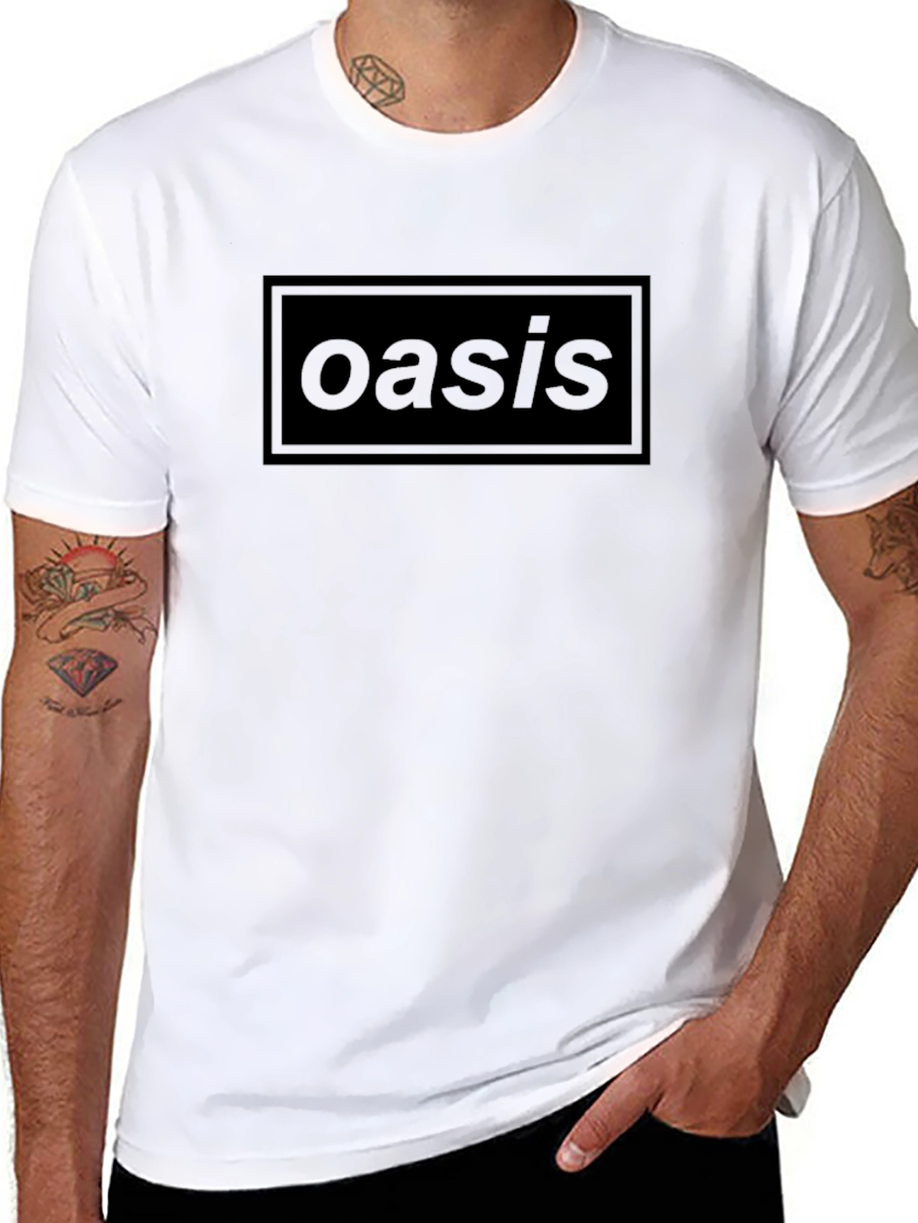 Oasis Black T-Shirt Band Logo