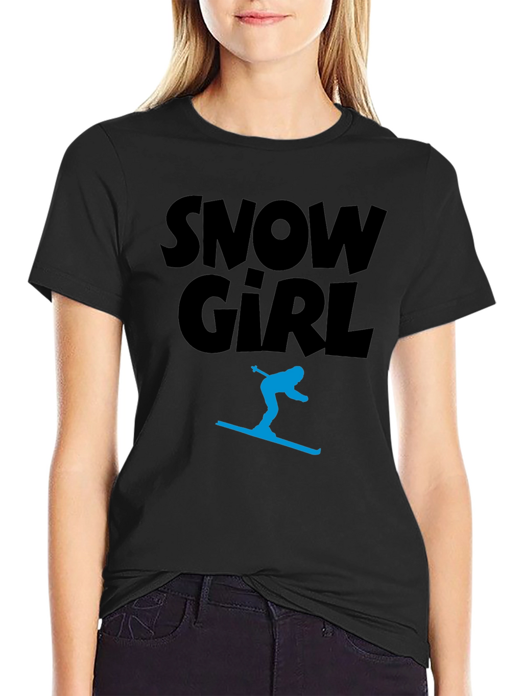 Snow Girl Graphic Tee - Black T-Shirt