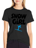 Snow Girl Graphic Tee - Black T-Shirt