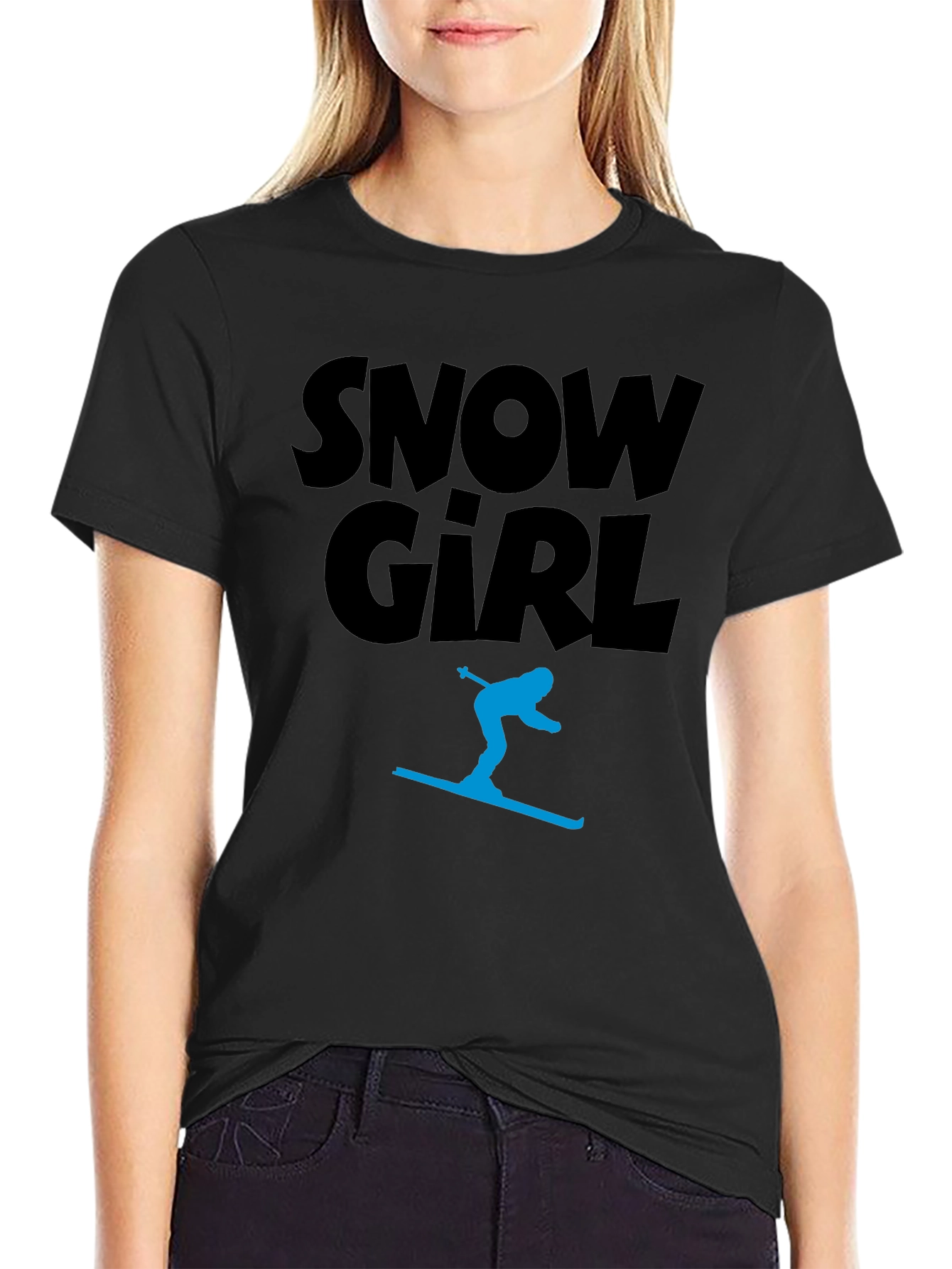 Snow Girl Graphic Tee - Black T-Shirt