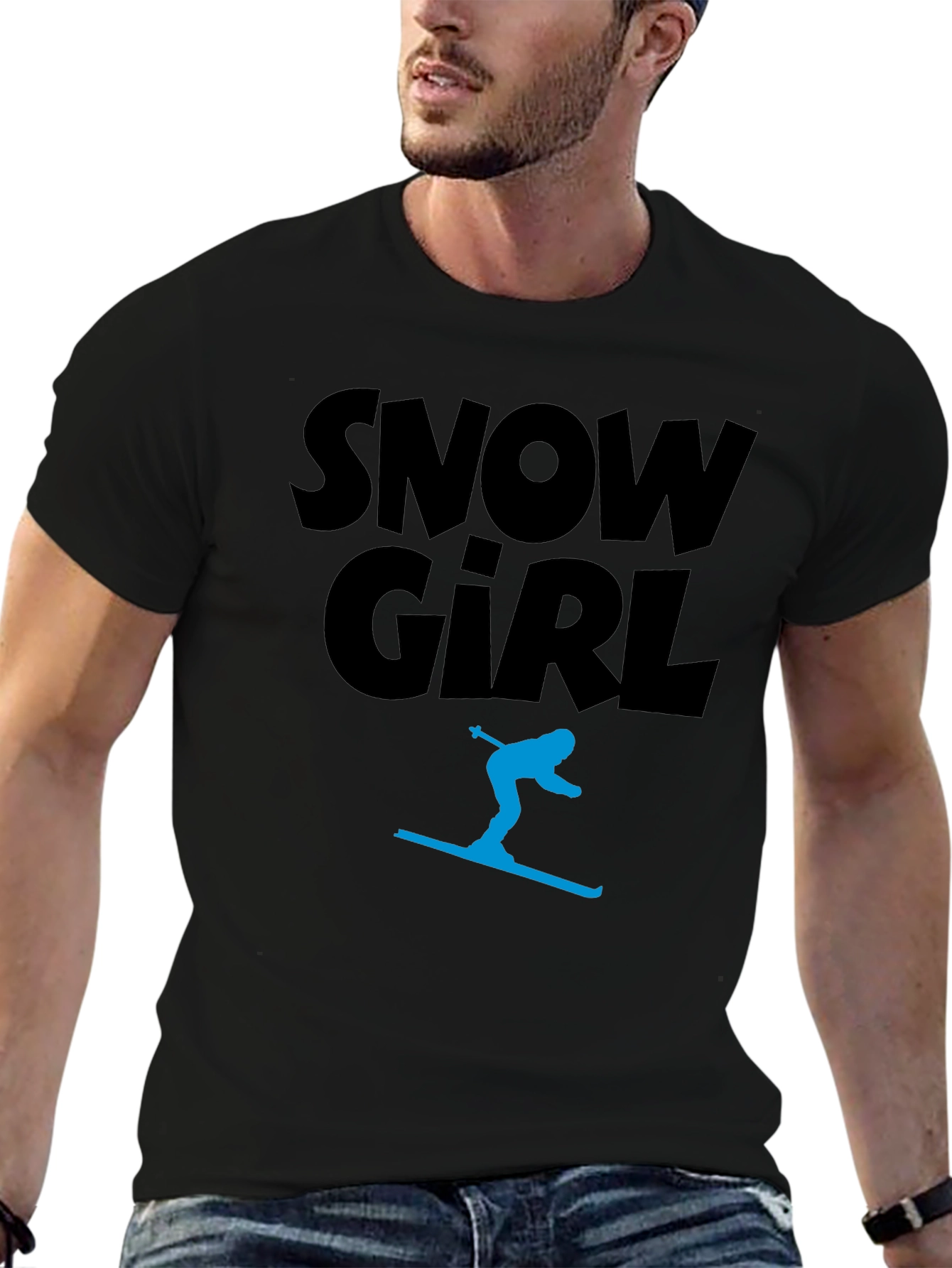 Snow Girl Graphic Tee - Black T-Shirt