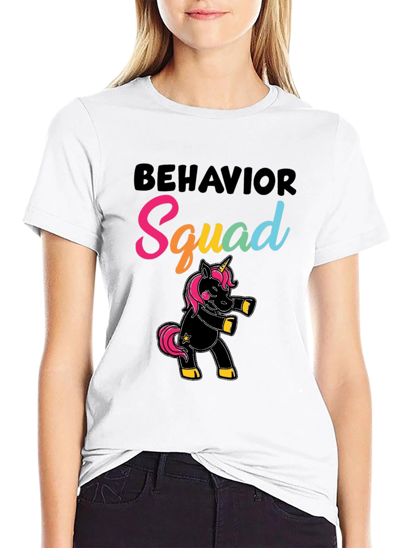 Behavior Squad Unicorn Black T-Shirt
