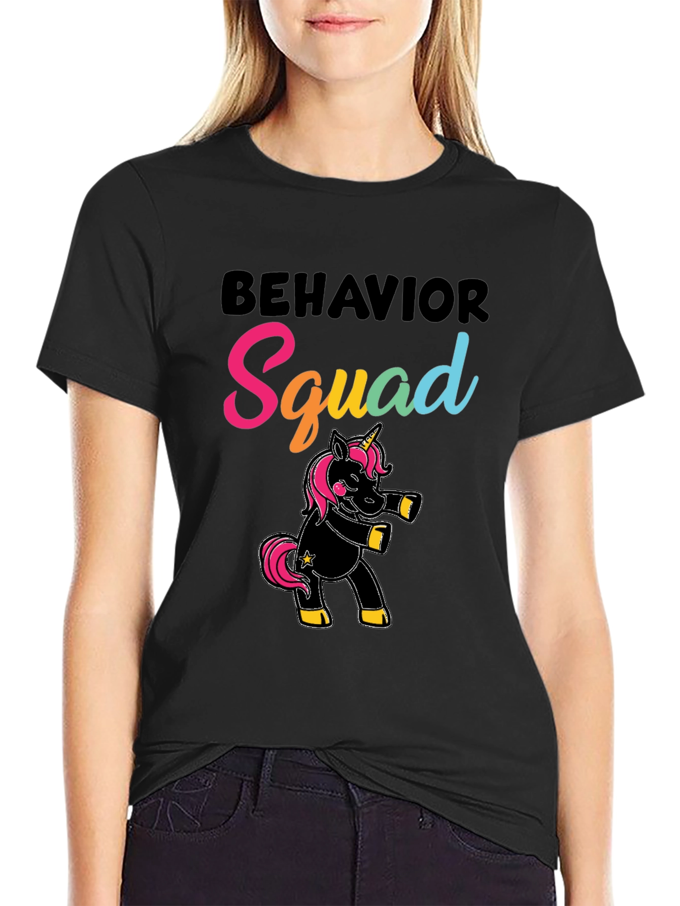 Behavior Squad Unicorn Black T-Shirt