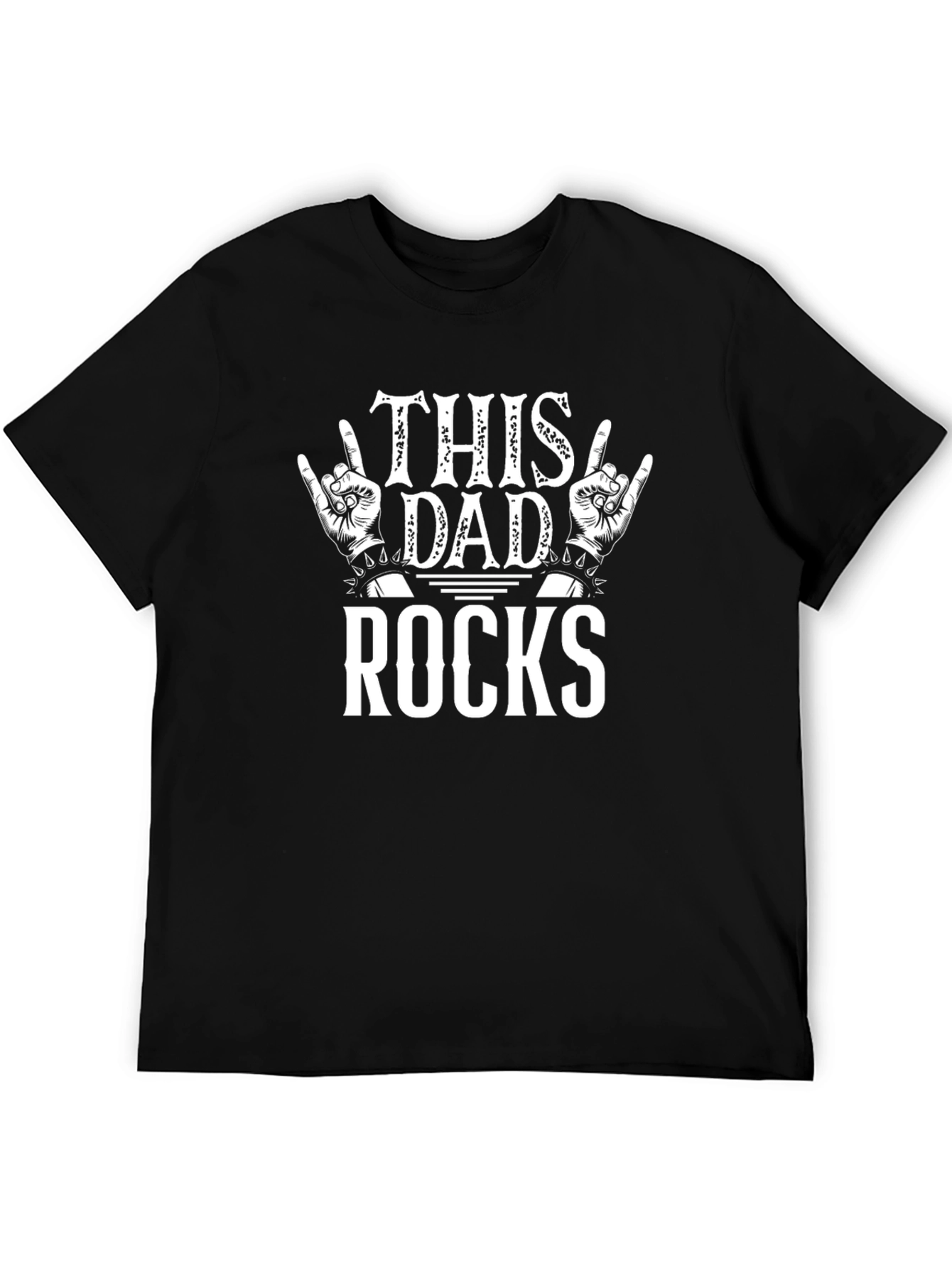 This Dad Rocks Graphic Print Tee - Black