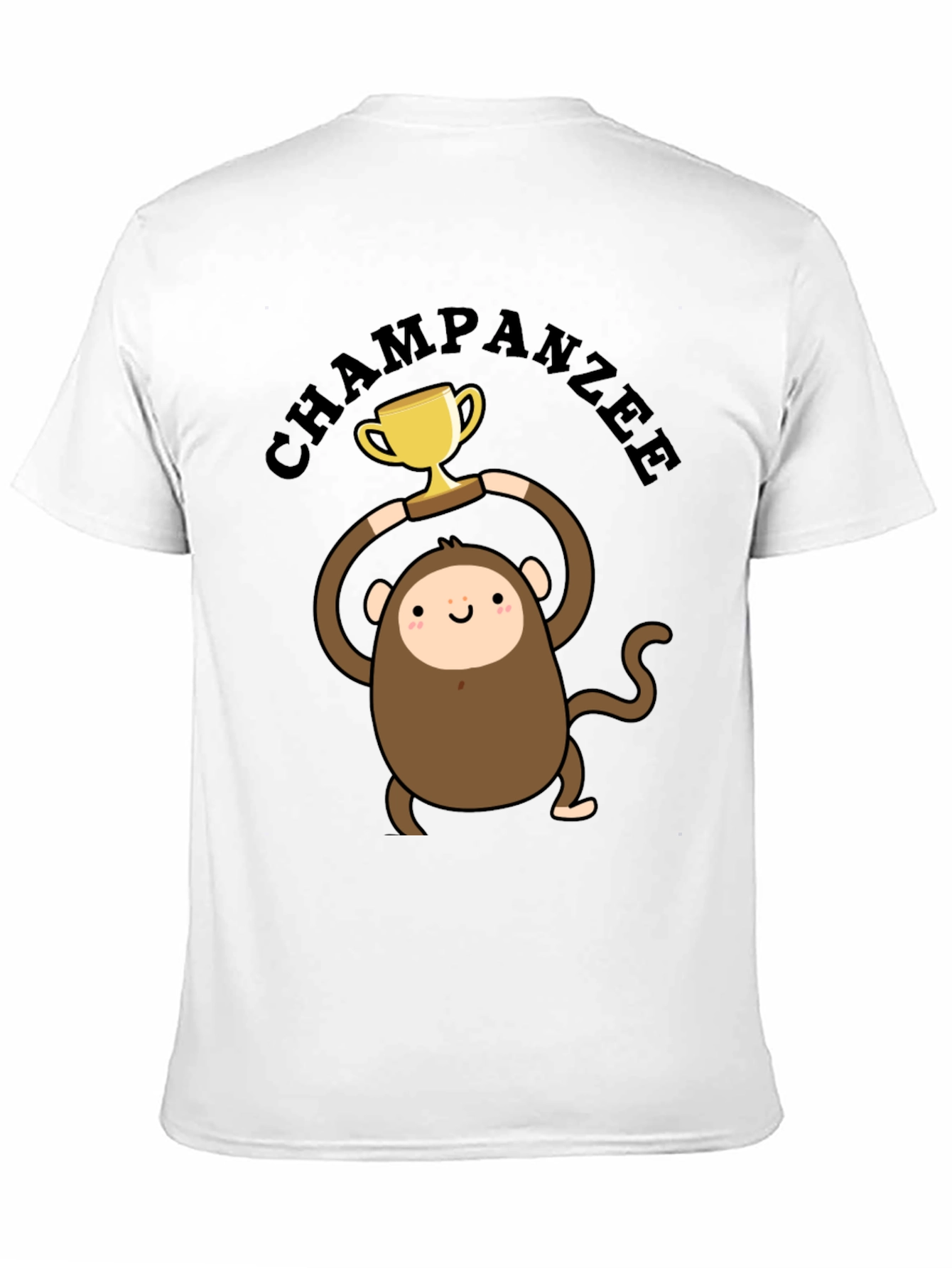 Chimpanzee Champion Graphic Tee - Black Cotton T-Shirt