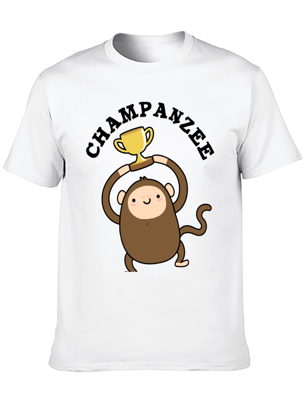 Chimpanzee Champion Graphic Tee - Black Cotton T-Shirt