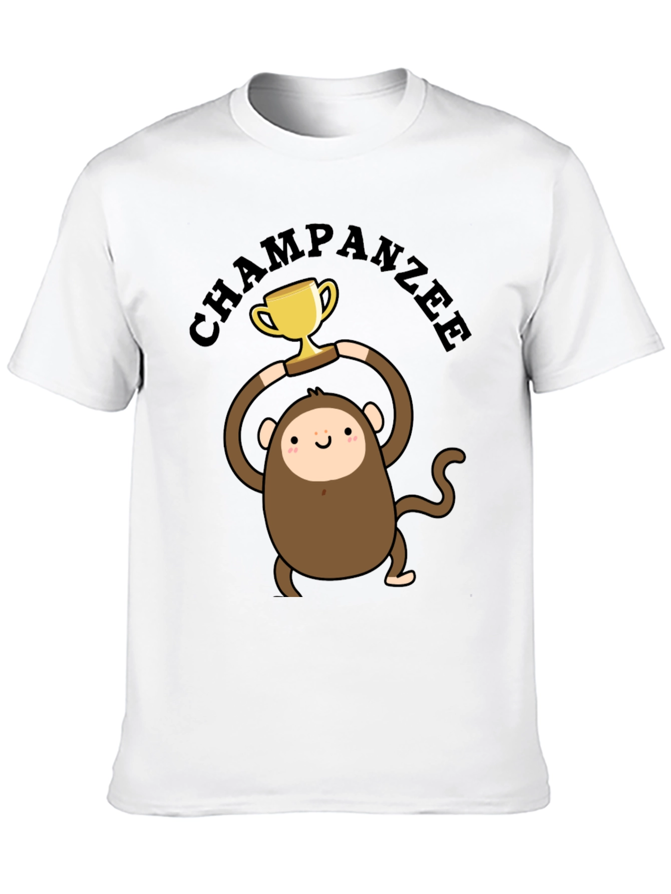 Chimpanzee Champion Graphic Tee - Black Cotton T-Shirt