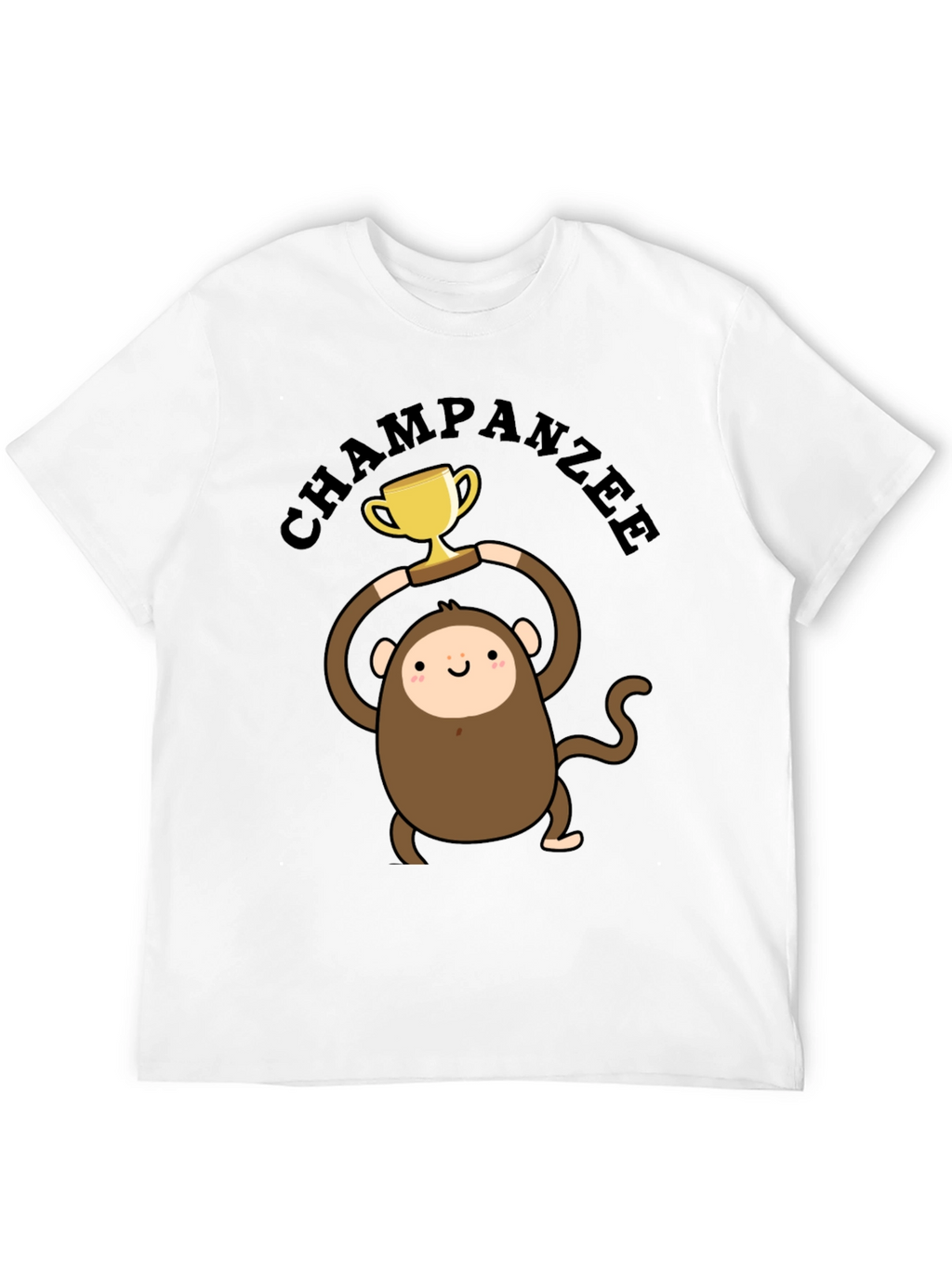Chimpanzee Champion Graphic Tee - Black Cotton T-Shirt