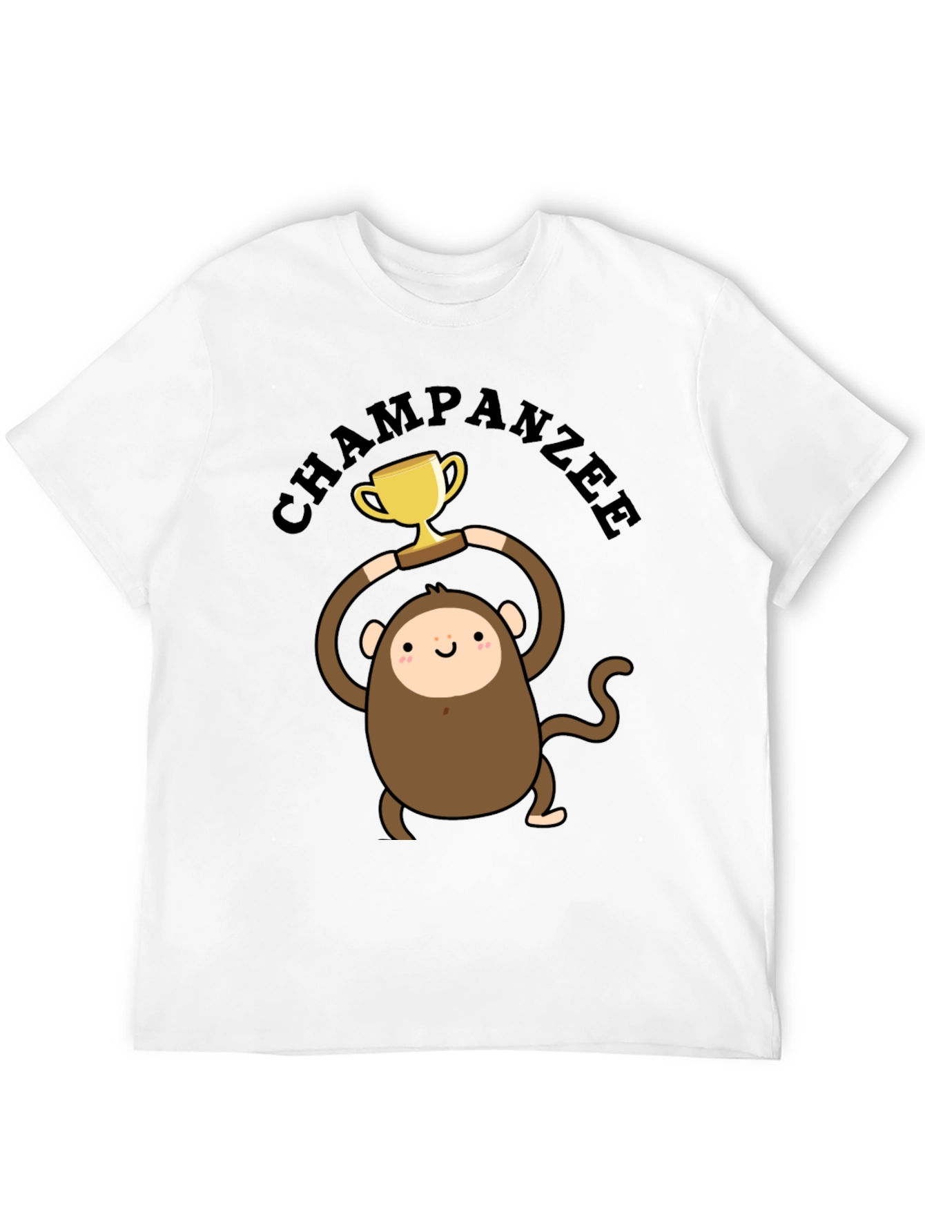 Chimpanzee Champion Graphic Tee - Black Cotton T-Shirt