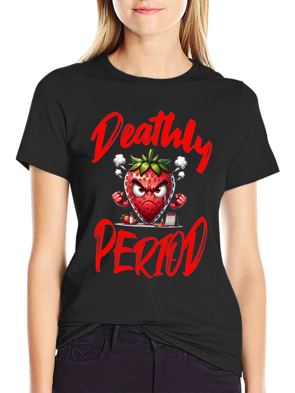 Deathly Period Strawberry Graphic Tee