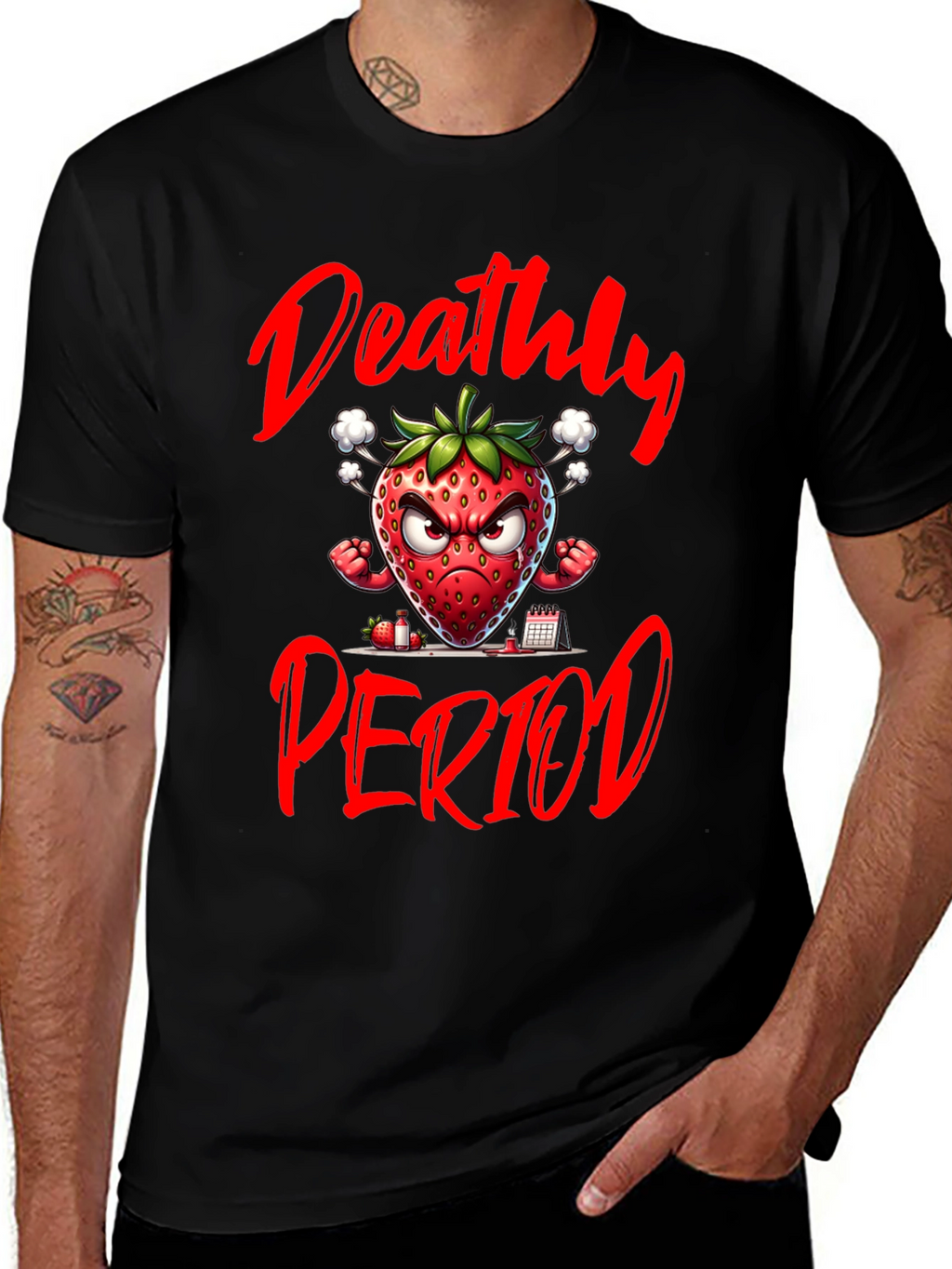 Deathly Period Strawberry Graphic Tee