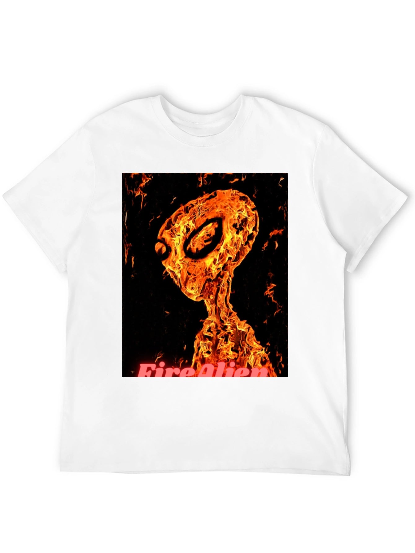 Fiery Alien Graphic T-Shirt - Black