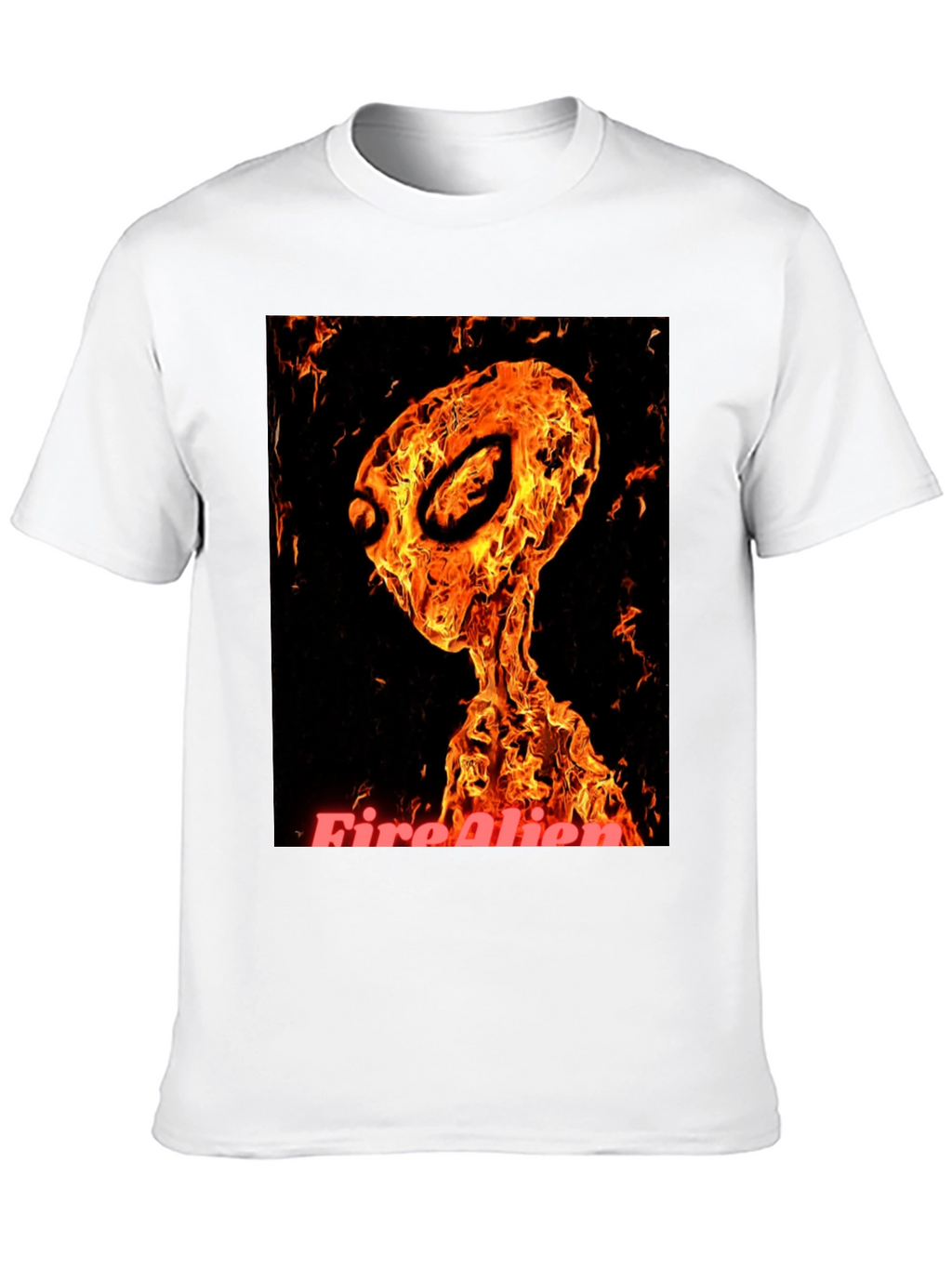 Fiery Alien Graphic T-Shirt - Black
