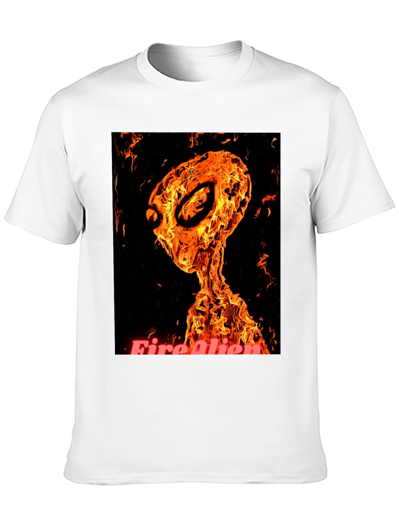 Fiery Alien Graphic T-Shirt - Black