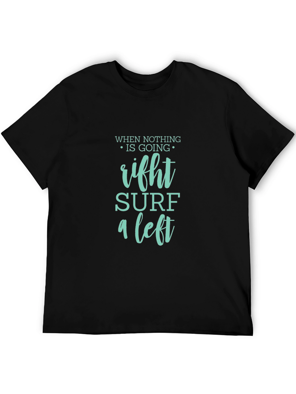 Surf a Left Black Graphic Tee