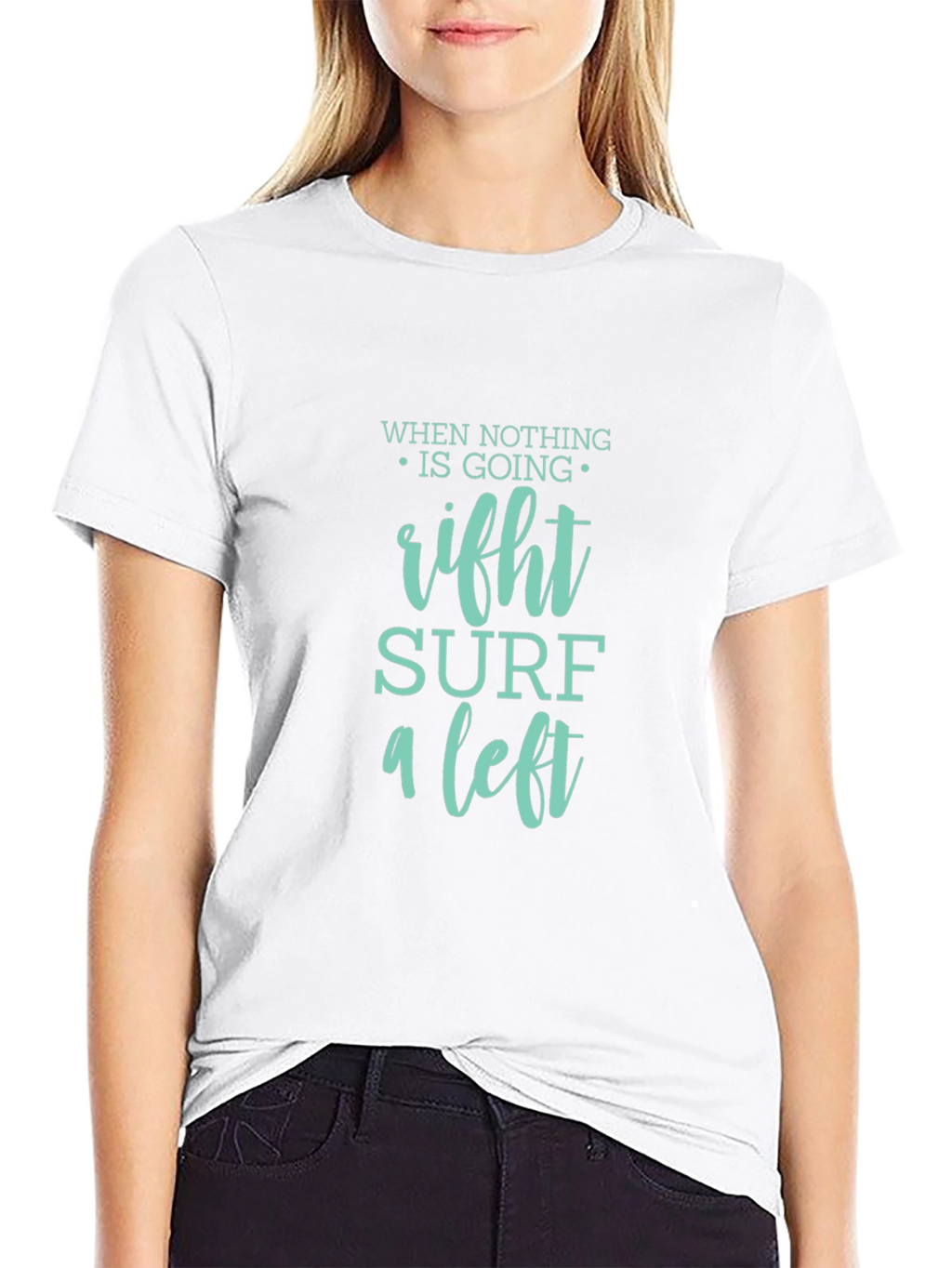 Surf a Left Black Graphic Tee