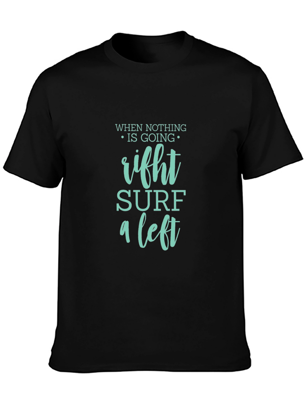 Surf a Left Black Graphic Tee