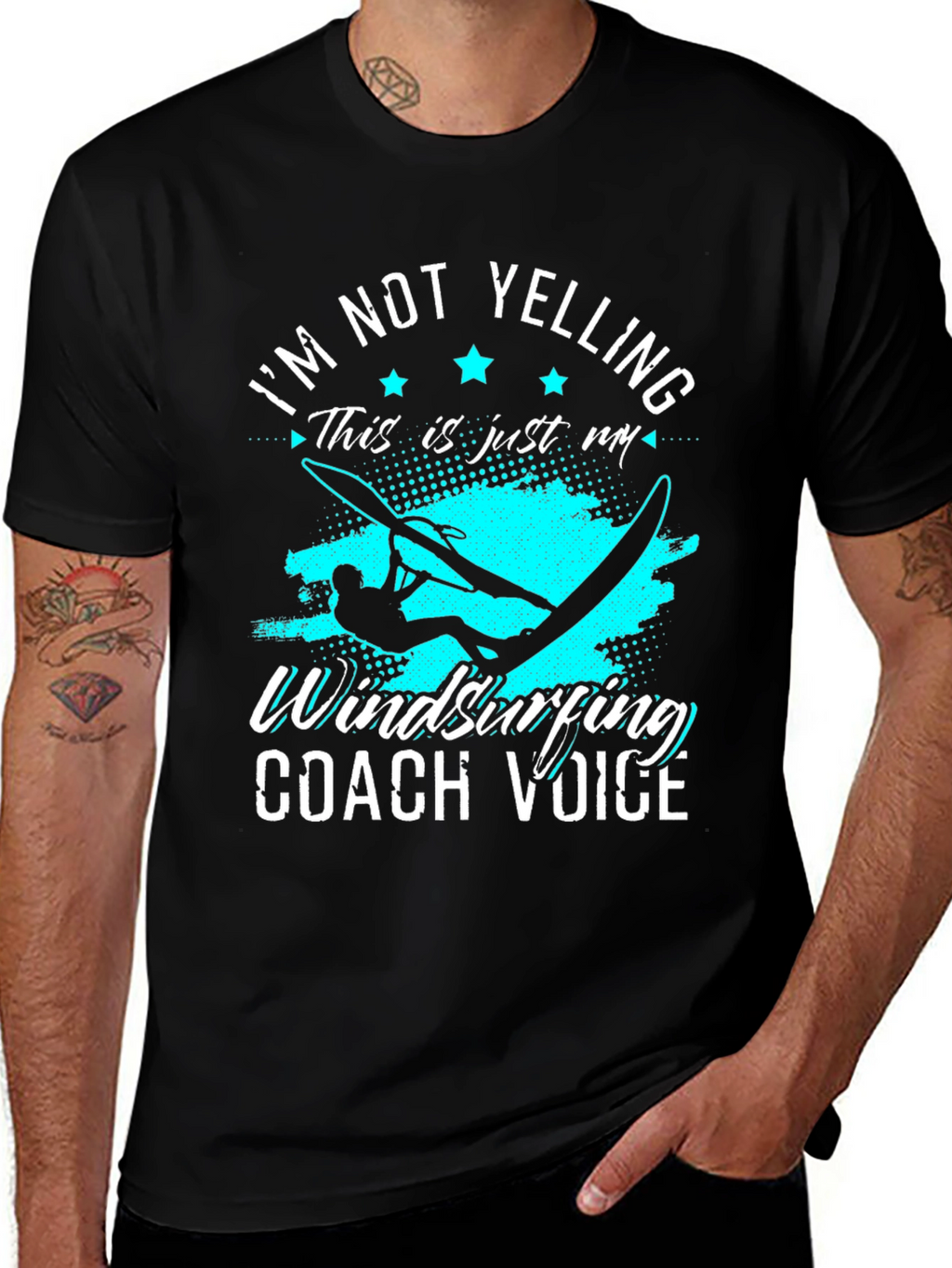Im Not Yelling Windsurfing Coach Voice Graphic Tee