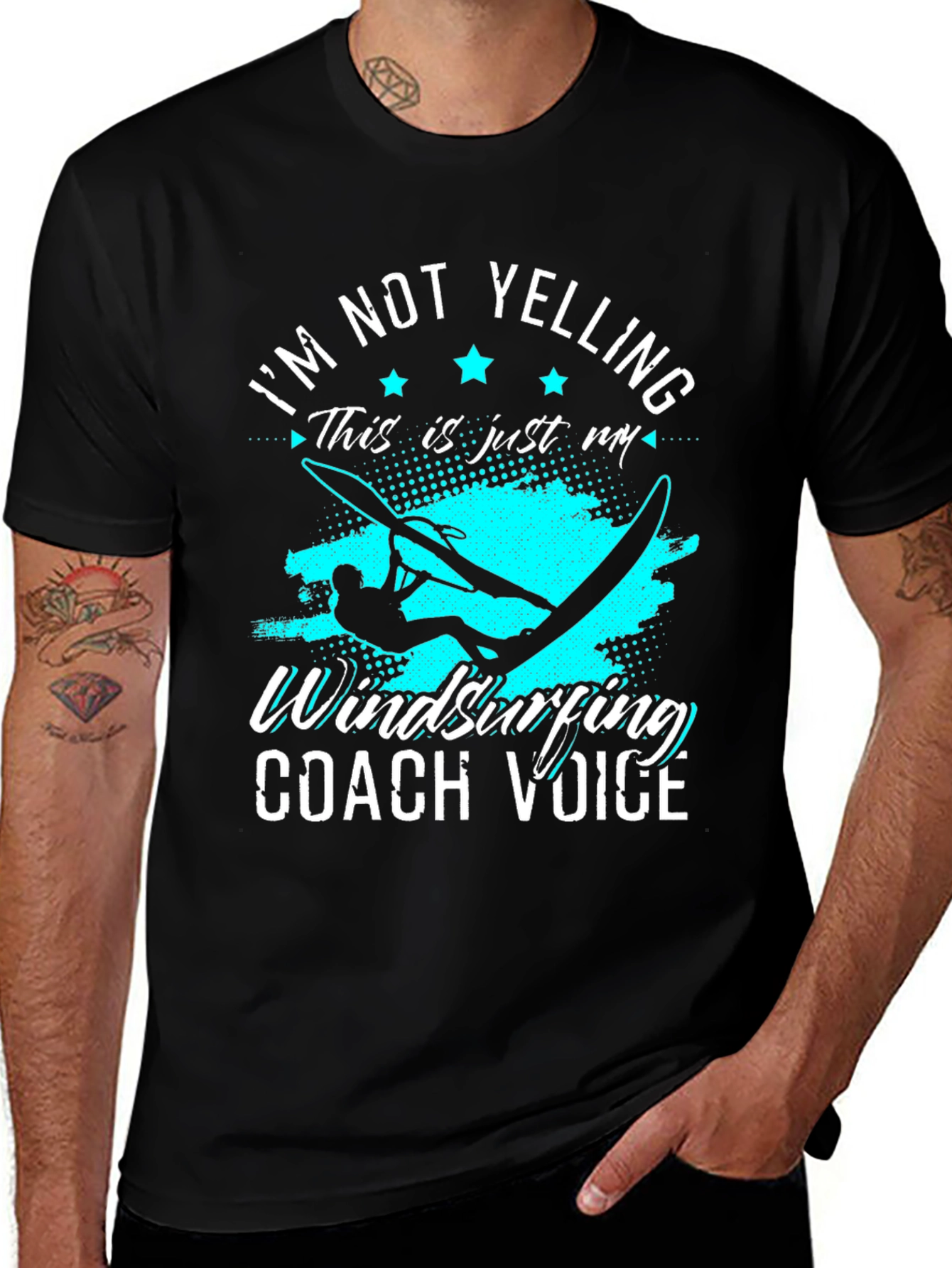 Im Not Yelling Windsurfing Coach Voice Graphic Tee