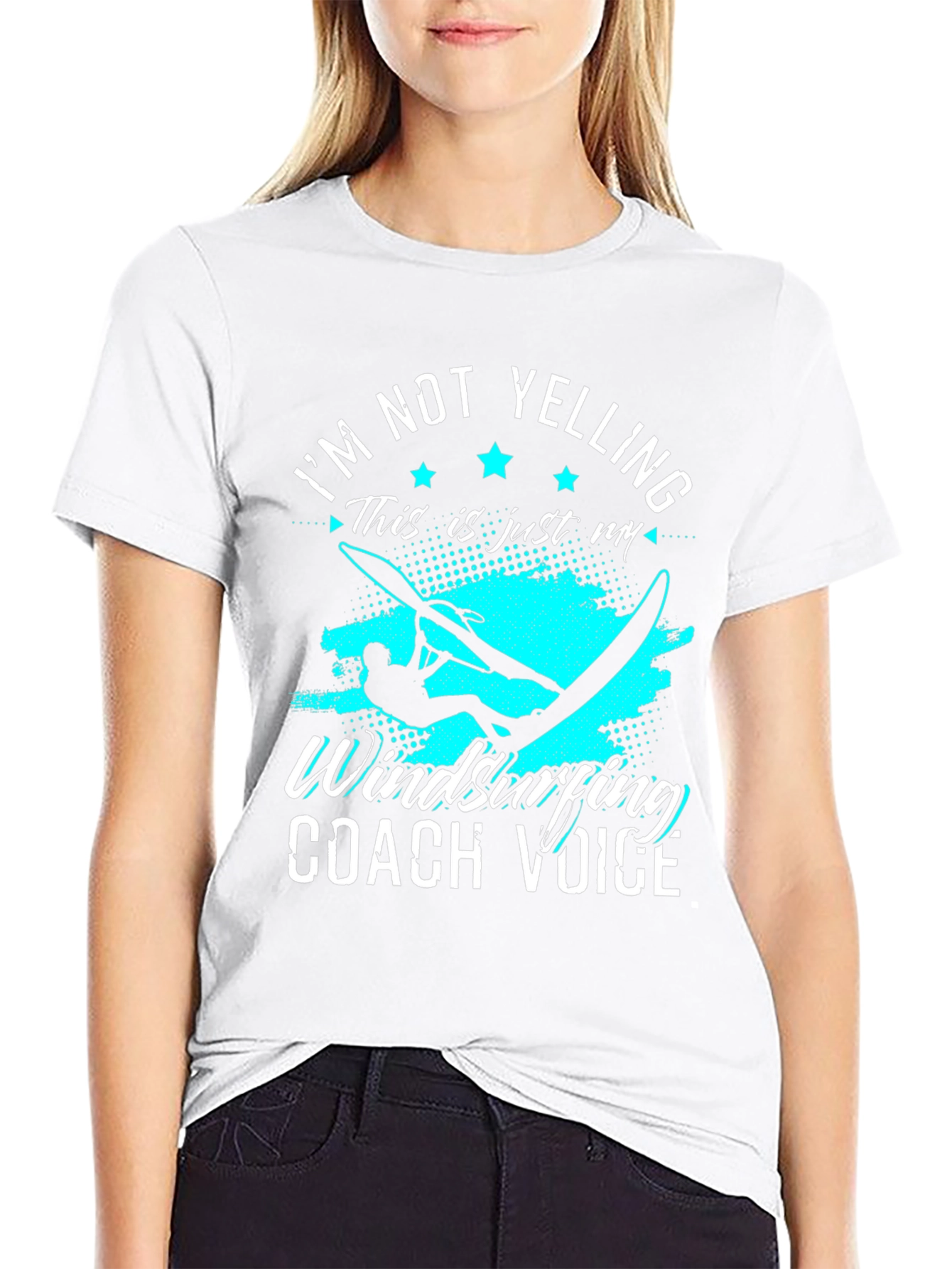 Im Not Yelling Windsurfing Coach Voice Graphic Tee