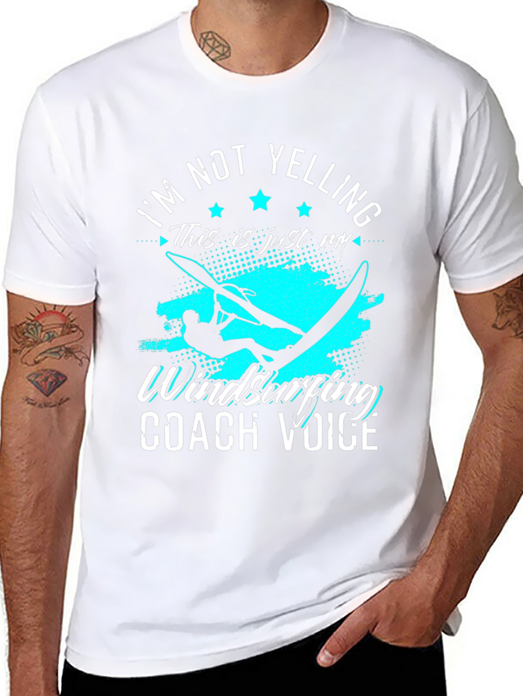 Im Not Yelling Windsurfing Coach Voice Graphic Tee