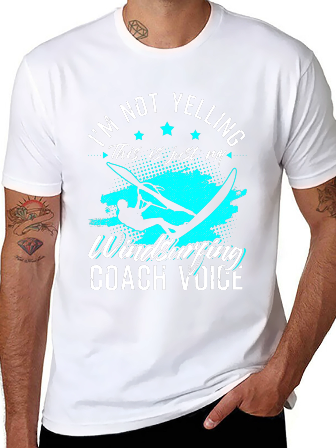 Im Not Yelling Windsurfing Coach Voice Graphic Tee