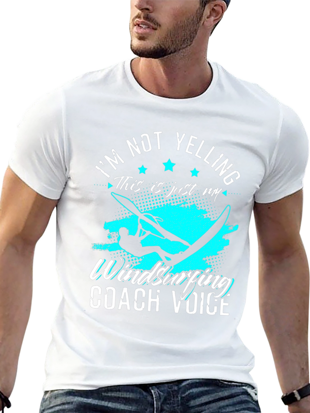 Im Not Yelling Windsurfing Coach Voice Graphic Tee