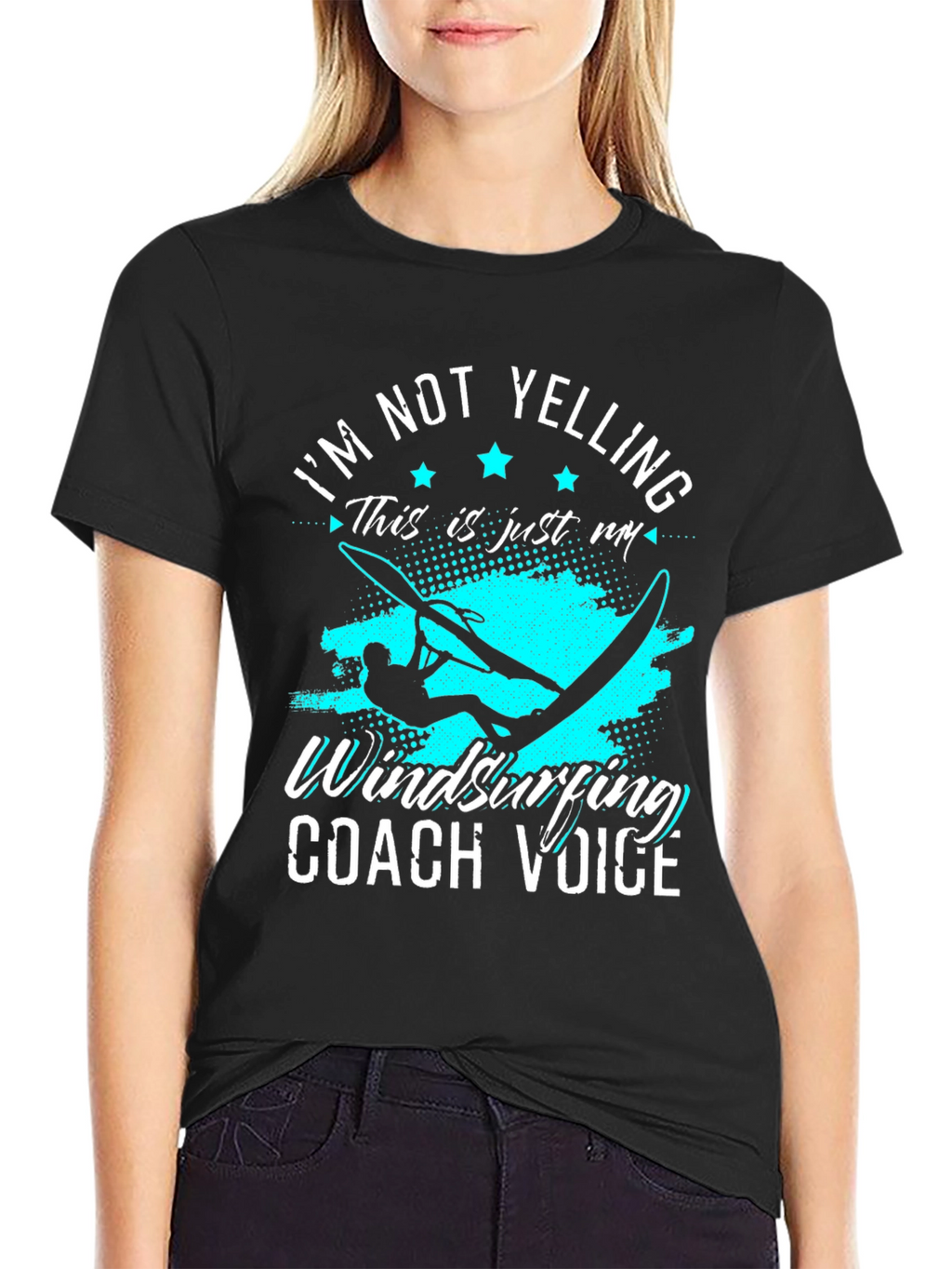 Im Not Yelling Windsurfing Coach Voice Graphic Tee