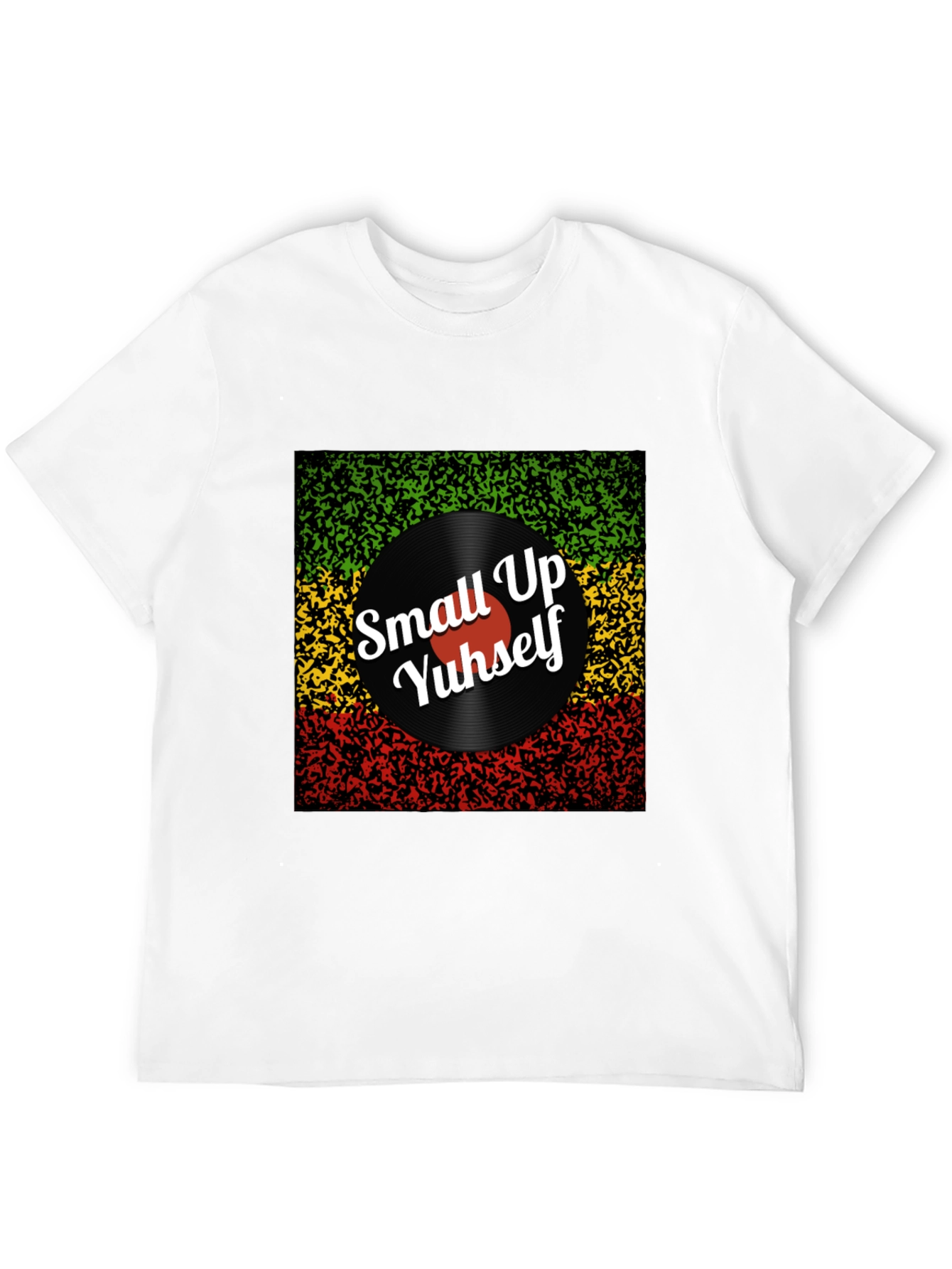 Rasta Vinyl T-Shirt - Small Up Yuhself