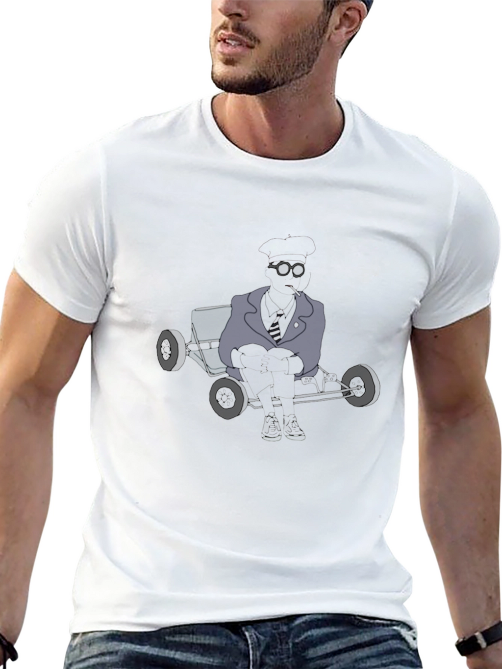 Mens Graphic Tee - Steampunk Kart Design