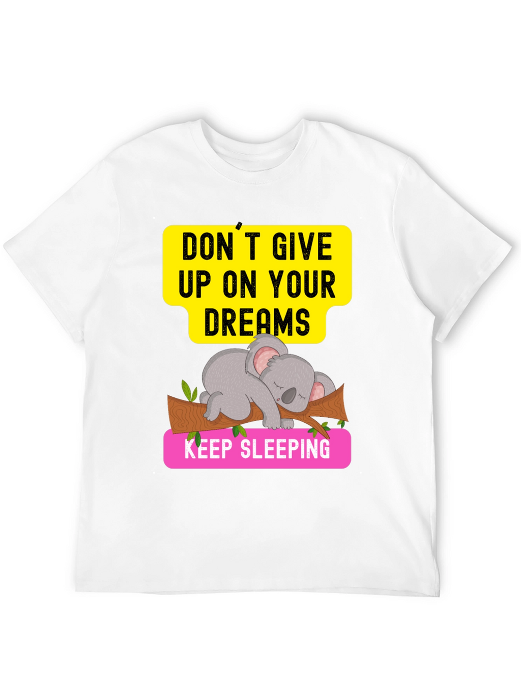 Dreaming Koala Graphic Tee - Sleepy Animal T-Shirt