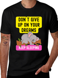 Dreaming Koala Graphic Tee - Sleepy Animal T-Shirt