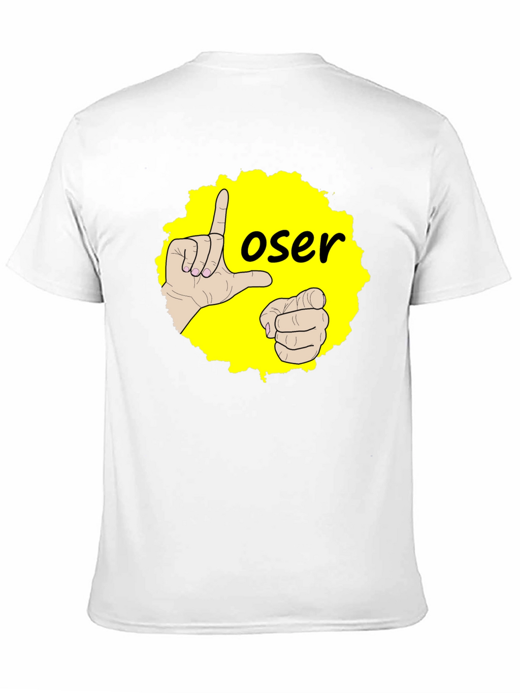 Funny Loser Hand Gesture Graphic Tee - Black