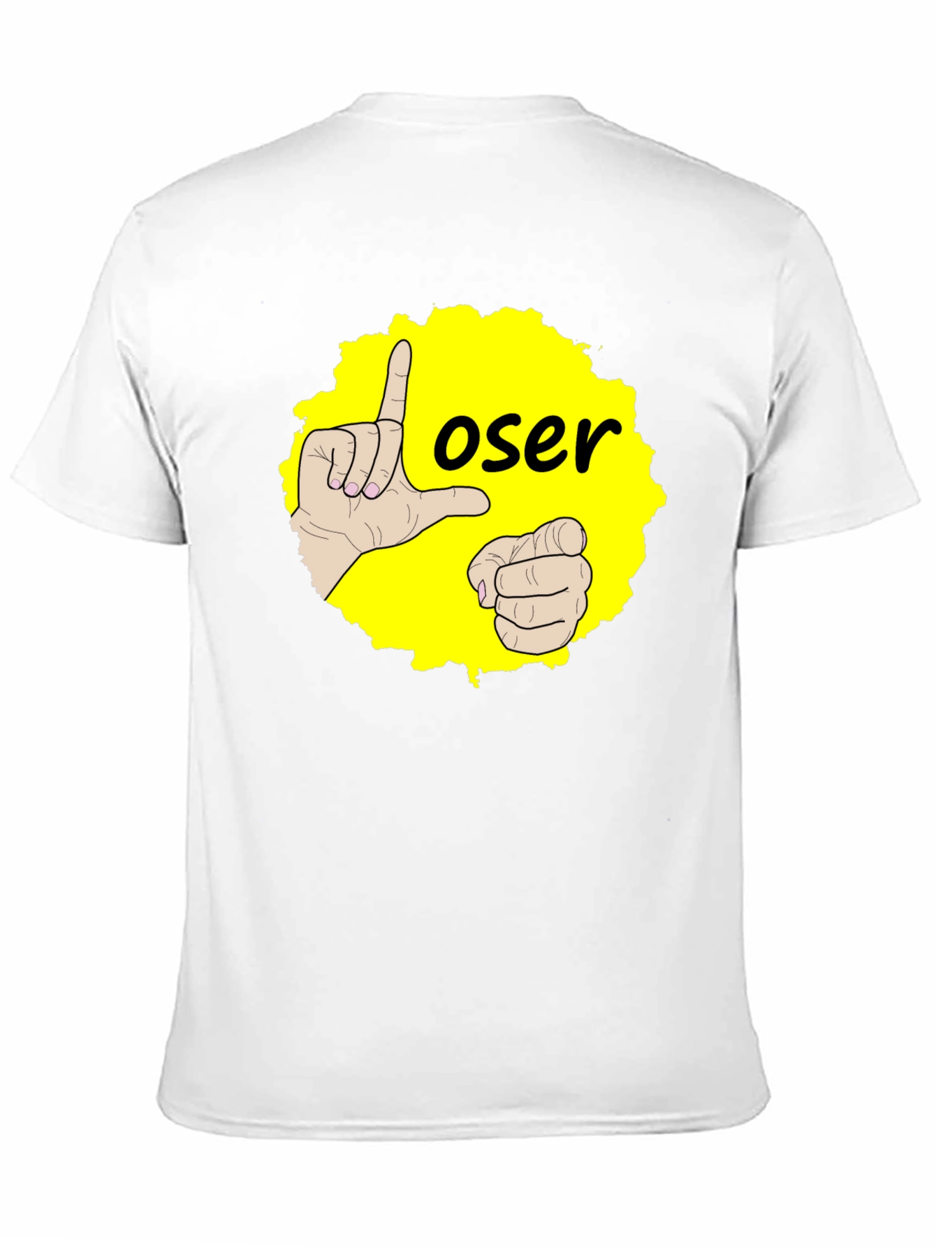 Funny Loser Hand Gesture Graphic Tee - Black