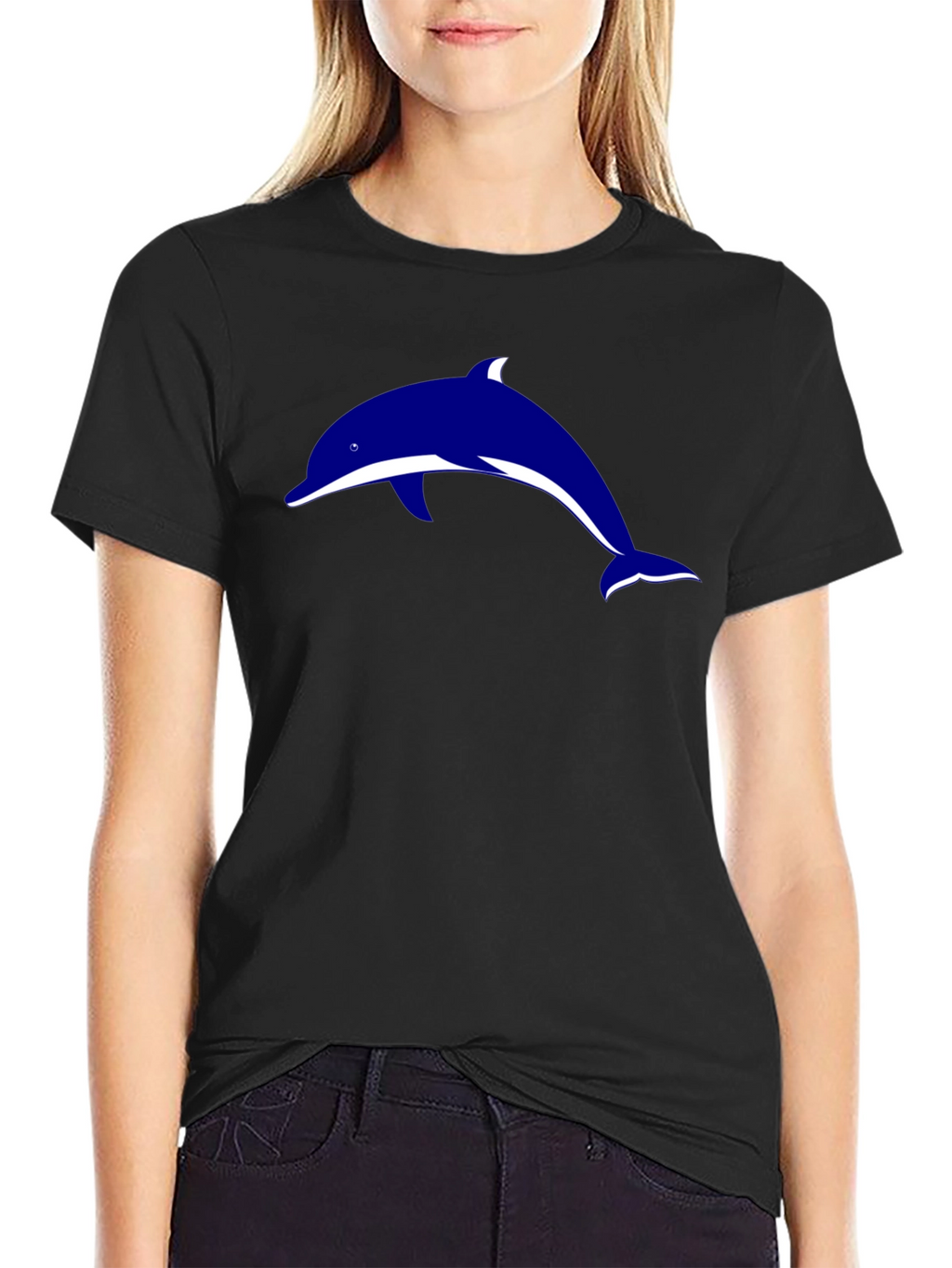 Black Dolphin Graphic Tee - Stylish Casual Wear