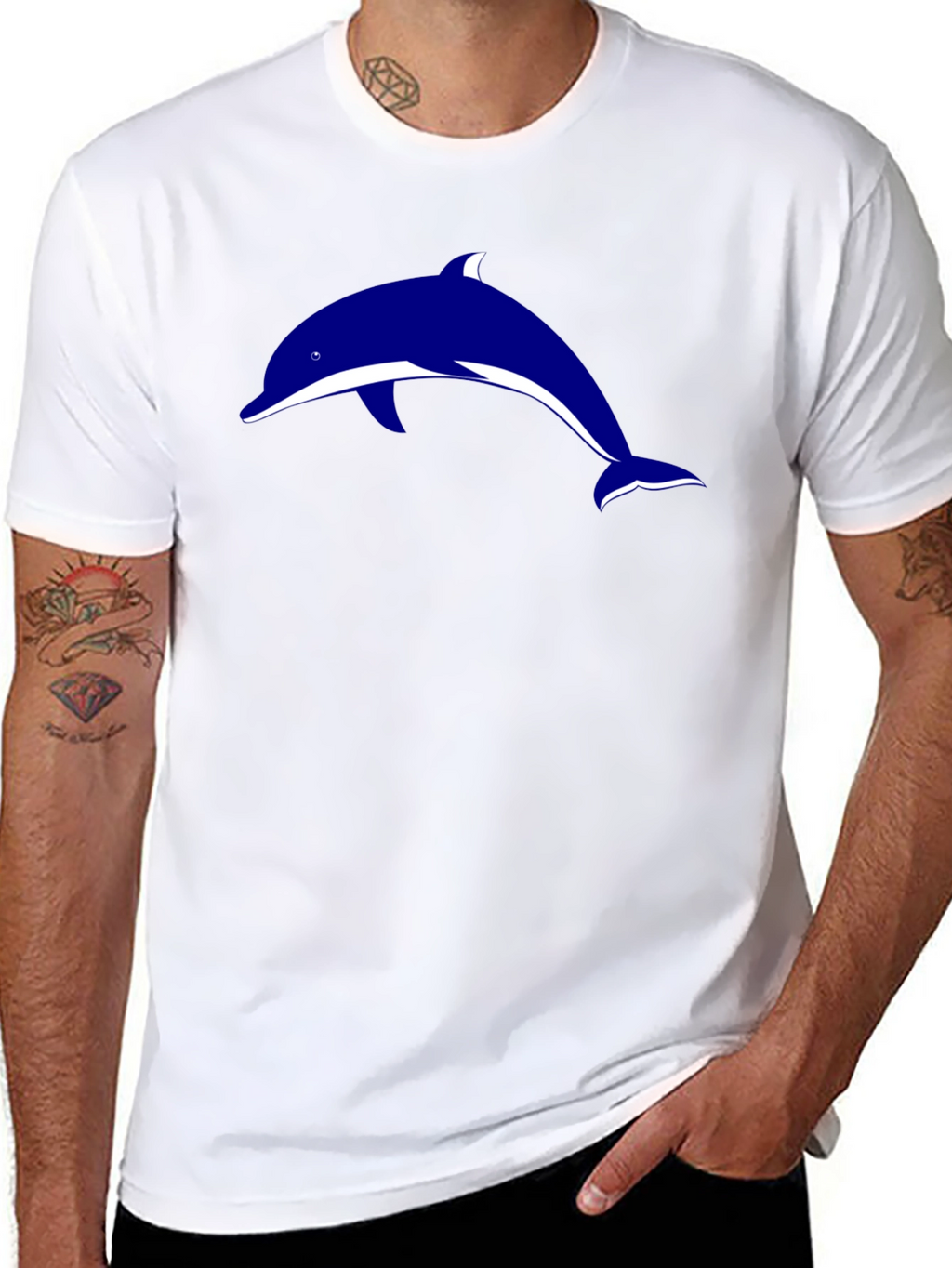 Black Dolphin Graphic Tee - Stylish Casual Wear