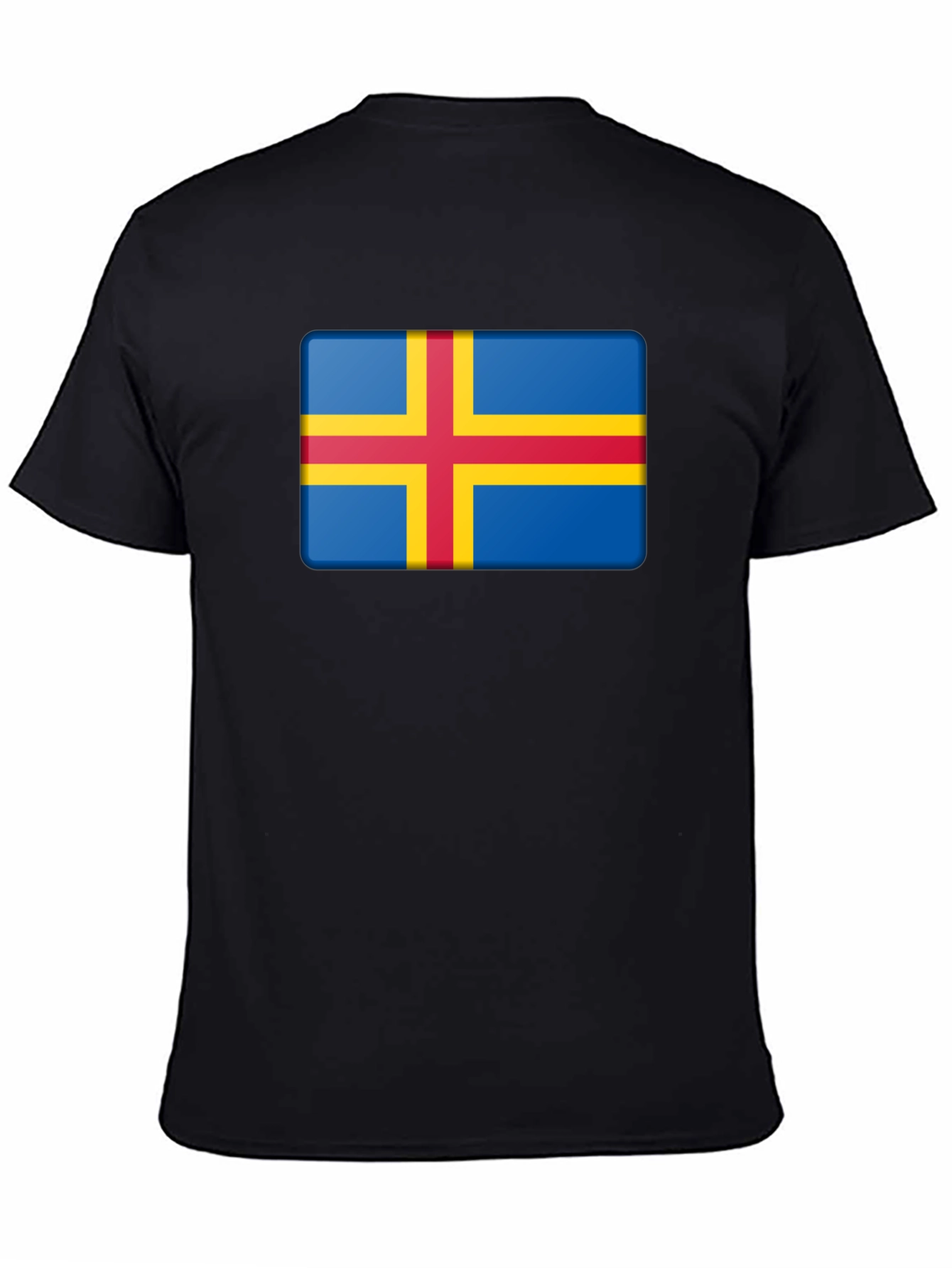 Aland Islands Flag T-Shirt - Blue Red Yellow