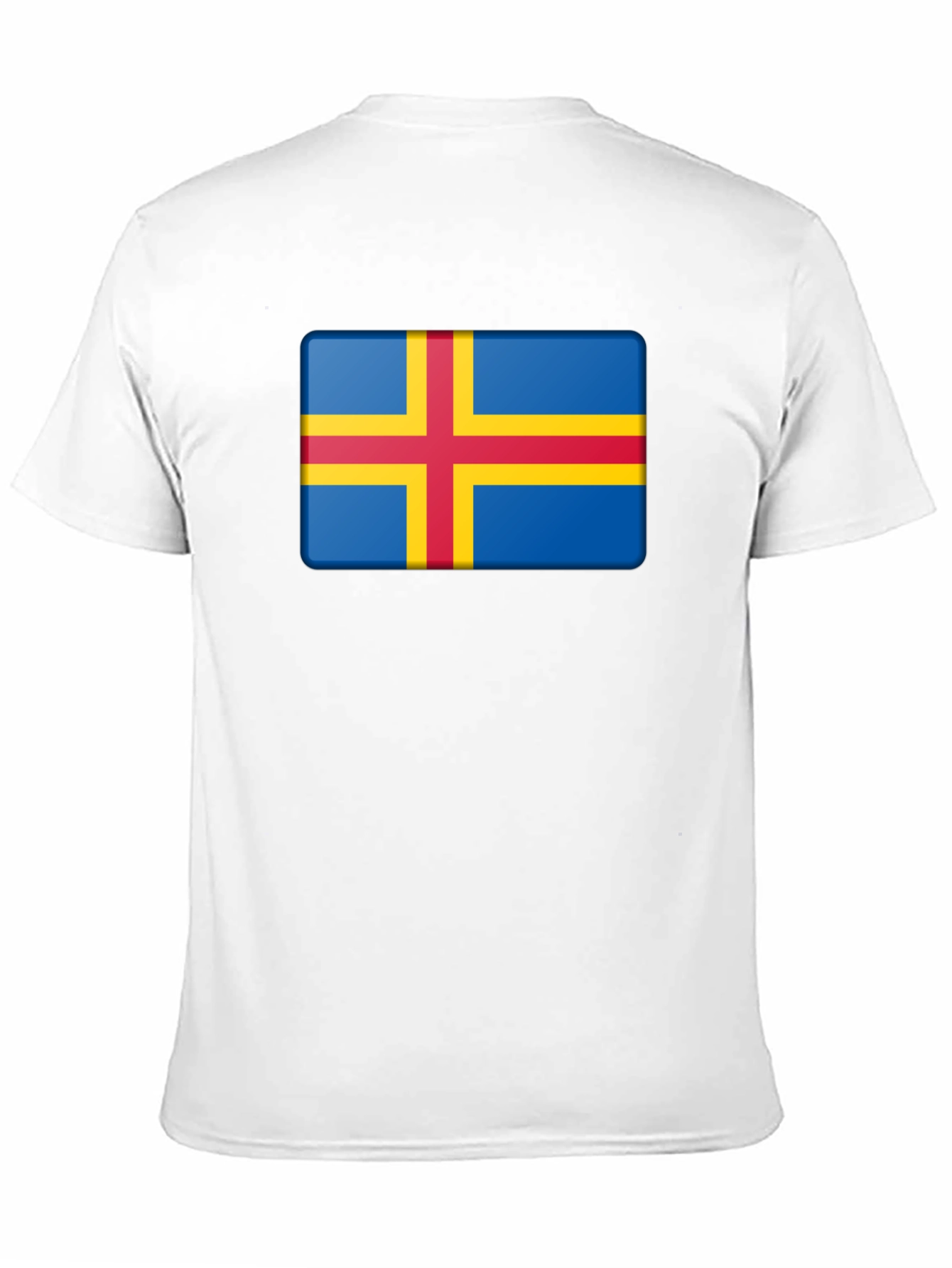 Aland Islands Flag T-Shirt - Blue Red Yellow