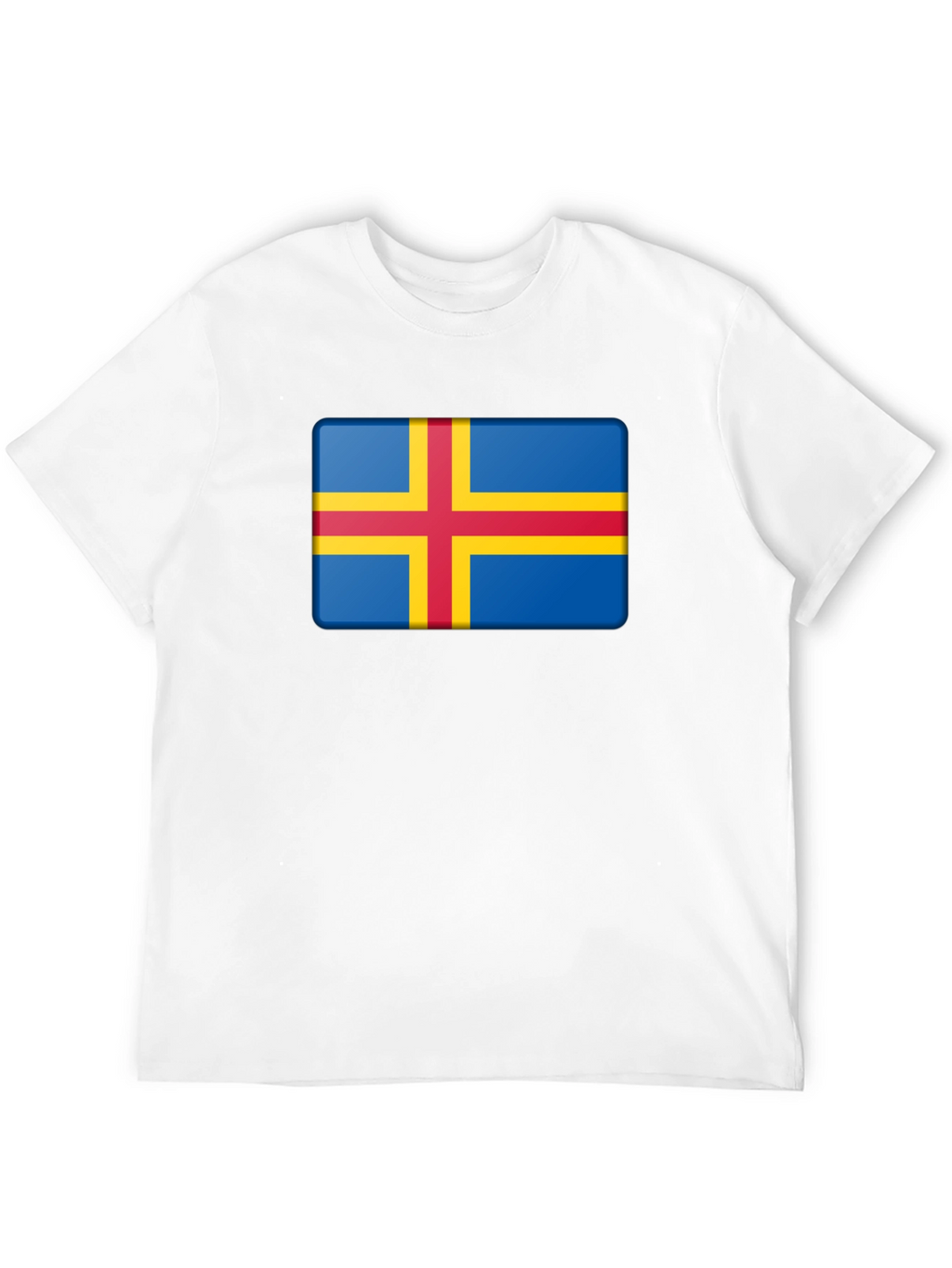 Aland Islands Flag T-Shirt - Blue Red Yellow