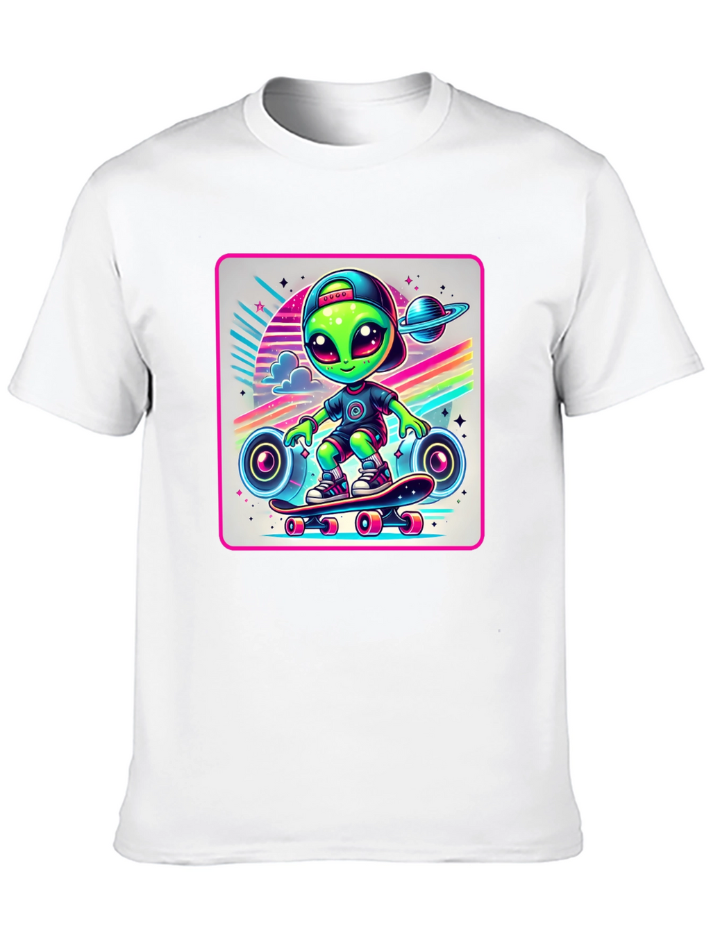 Skateboarding Alien Graphic Tee