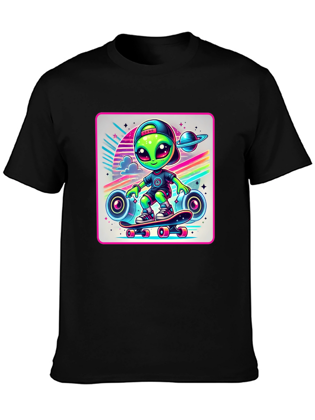 Skateboarding Alien Graphic Tee