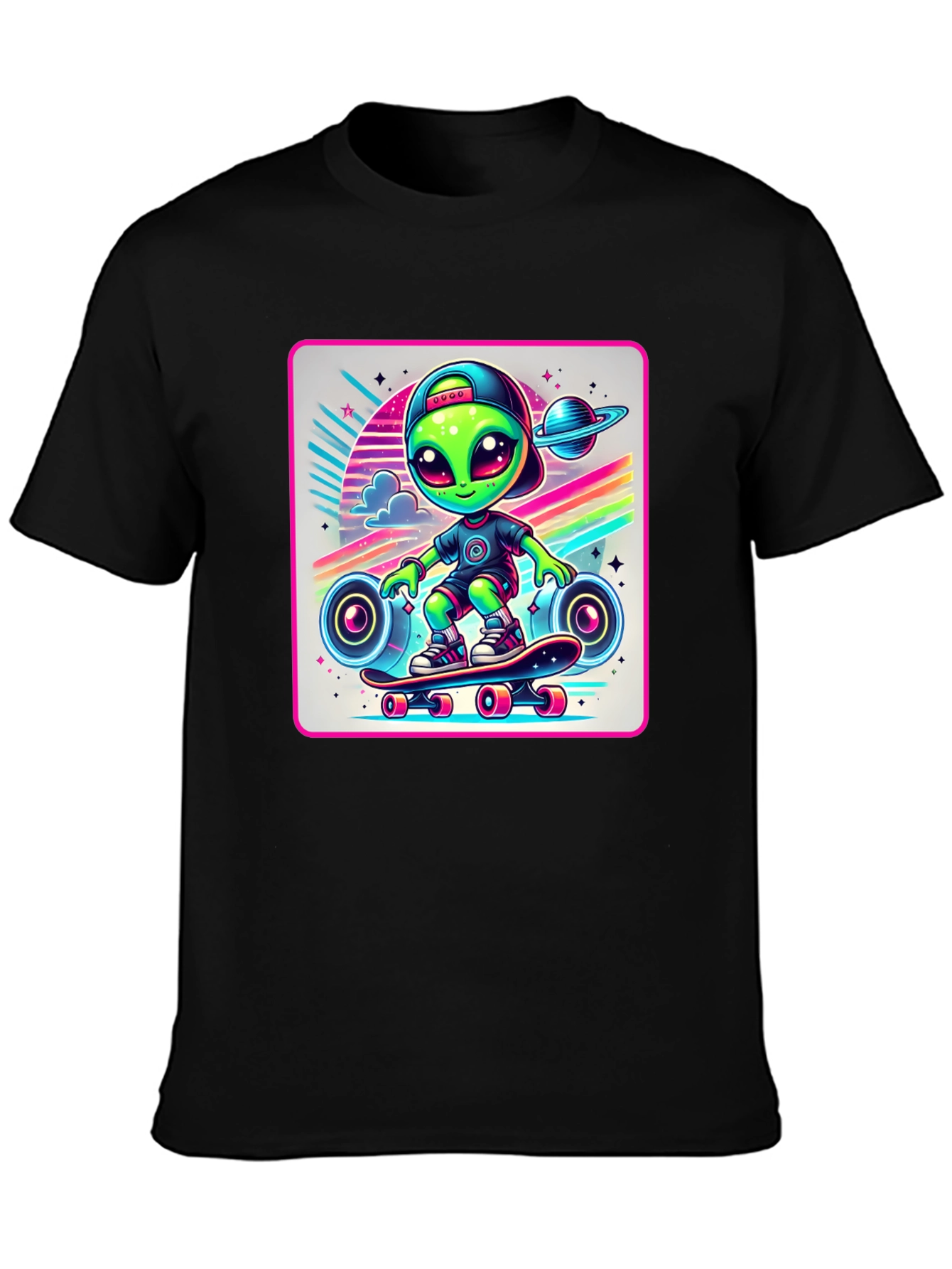 Skateboarding Alien Graphic Tee
