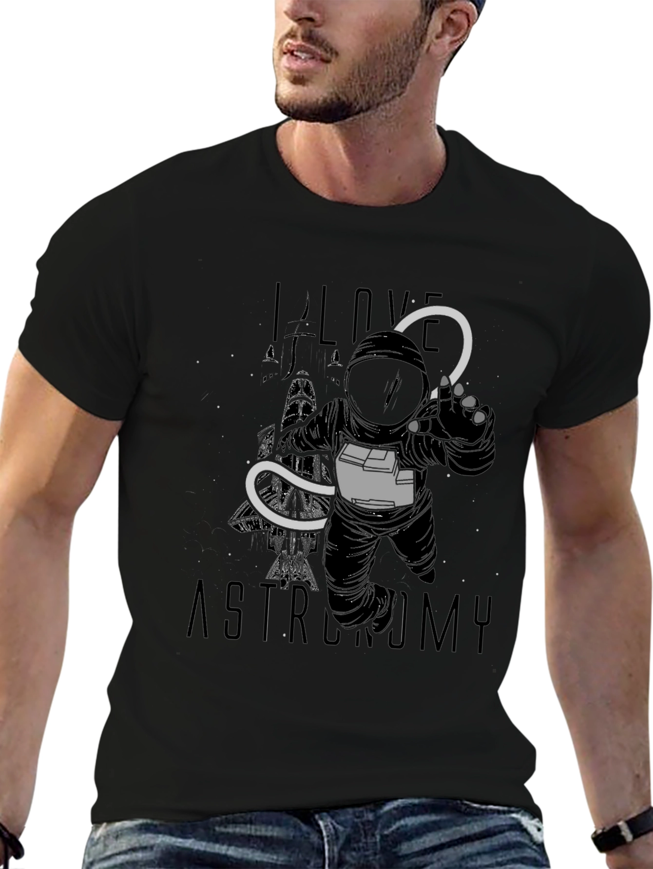 Astronomy Lover Black Graphic Tee